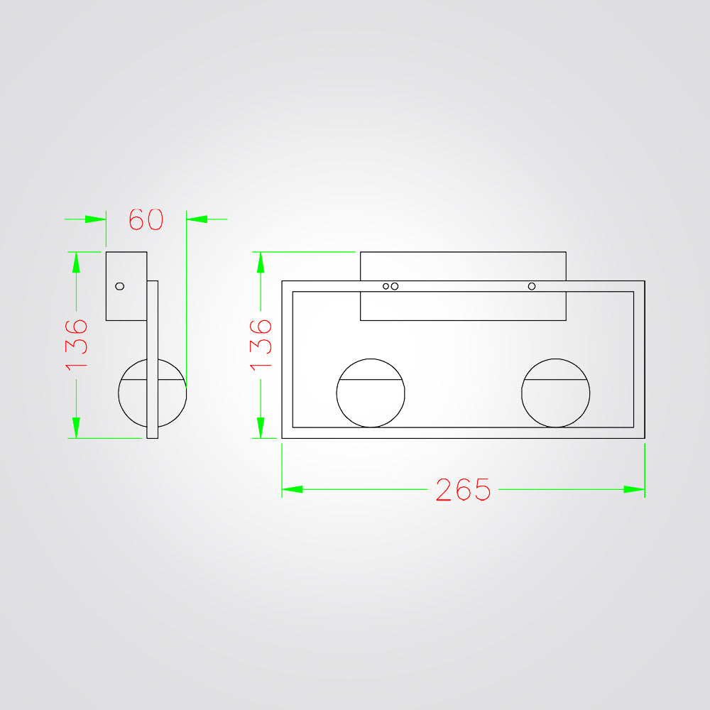 מנורת קיר קנר מלבן לד 3000K 8W