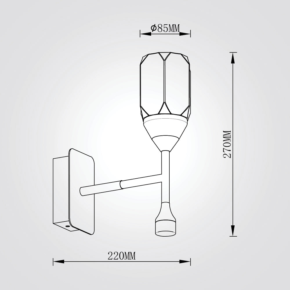 מנורה צמוד קיר רונאלד 8W לד