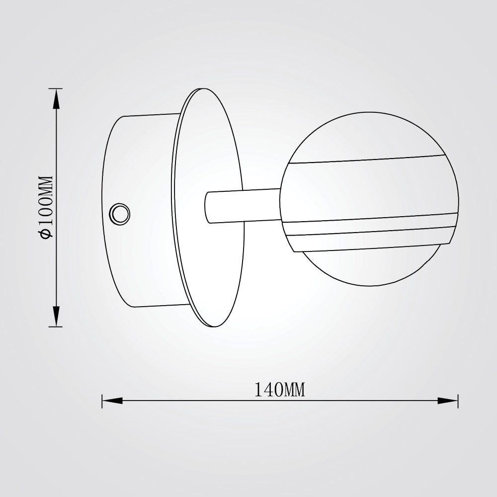 מנורת קיר מודרני ורדינה 6W שחור