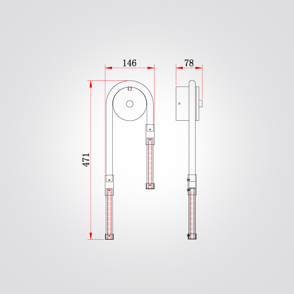 מנורת קיר פילי שחור 24W