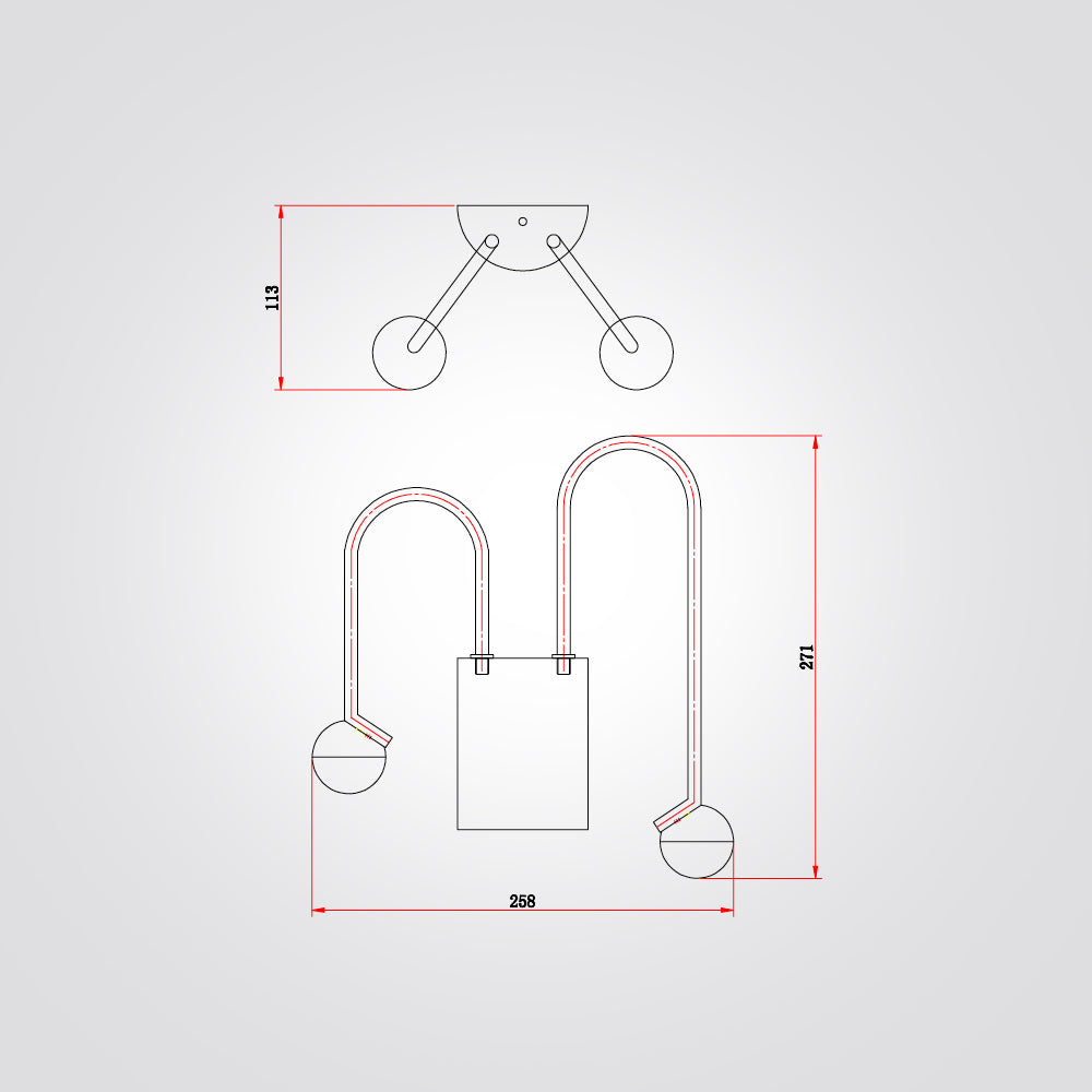 מנורת קיר טלי זוגית 6W לד