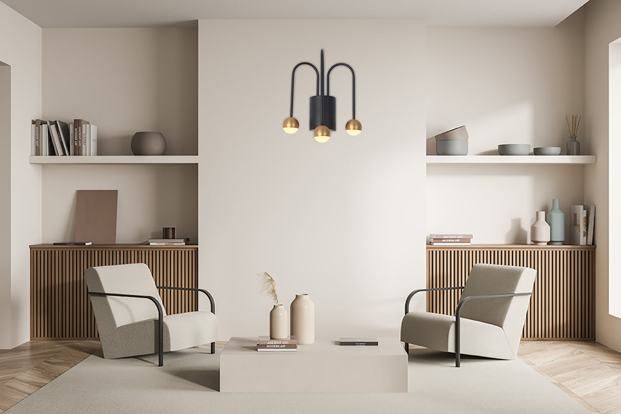 מנורת קיר טלי שלישיה 9W לד