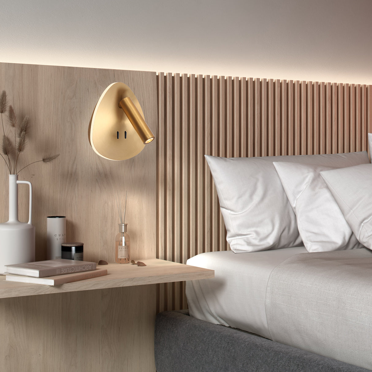 מנורת קיר אספן | זהב| לבן| שחור