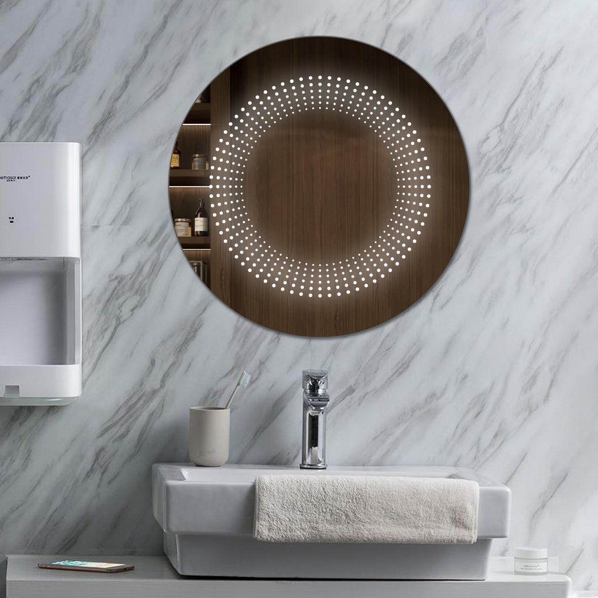 מראה מוארת עגולה סרייבו Φ60 ס"מ| 3D