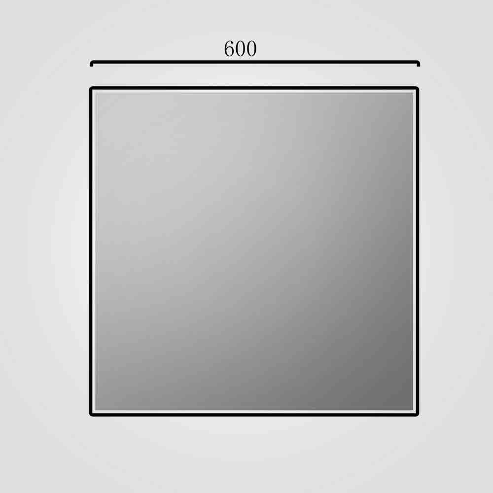 מראה מוארת מרובעת 60*60 מסגרת שחורה CCT