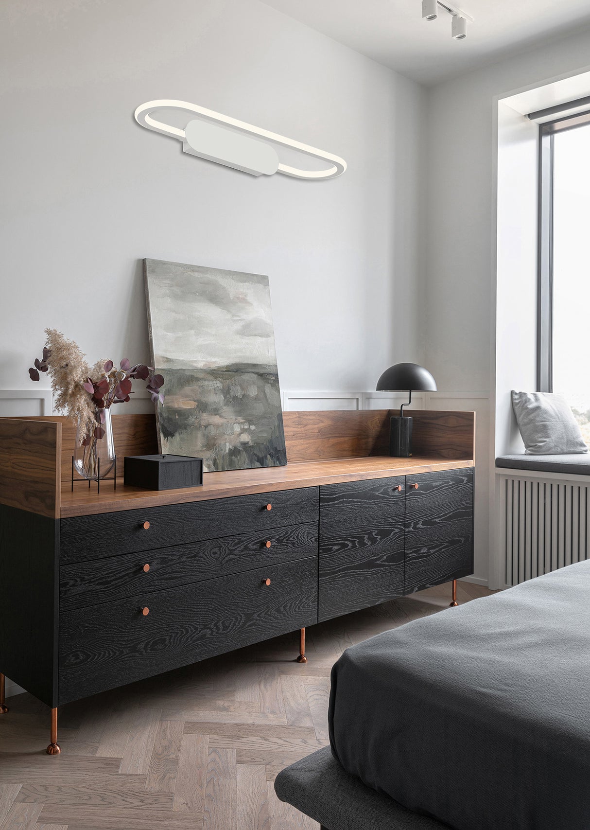 מנורת קיר מראה אקו לד שחור| לבן