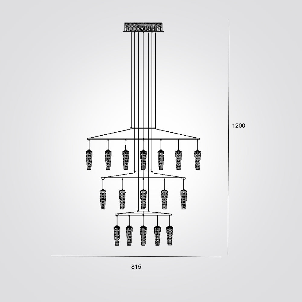 מנורת תליה ורדינה שחור בינוני