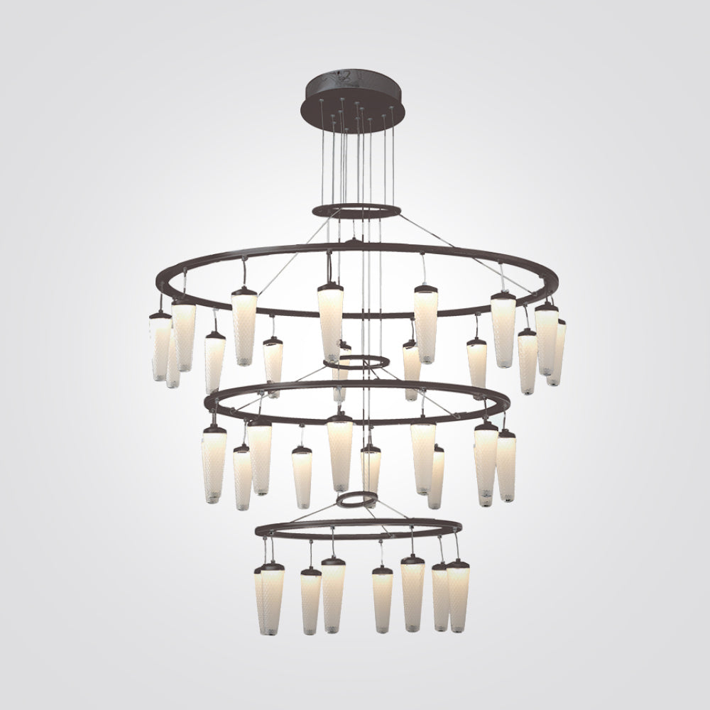 מנורת תליה ורדינה שחור בינוני