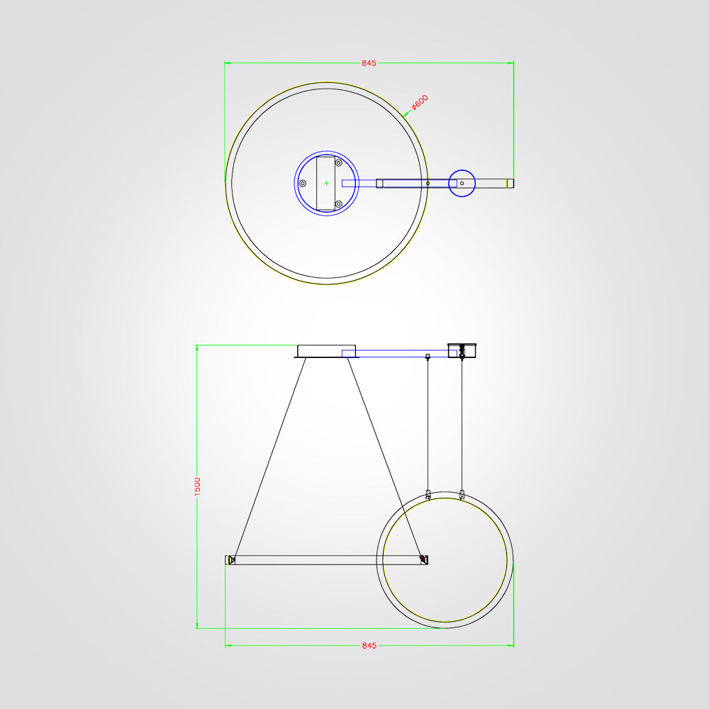 מנורת תליה אורי לד| זהב