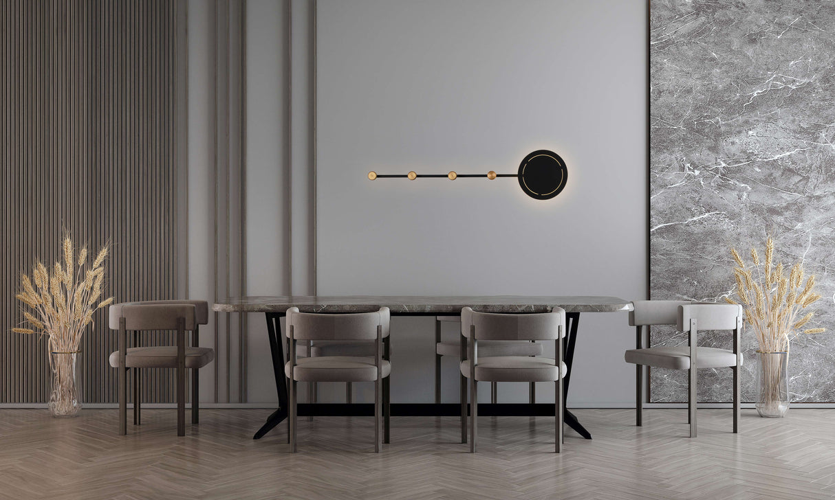 מנורת קיר אור לד שחור+פליז