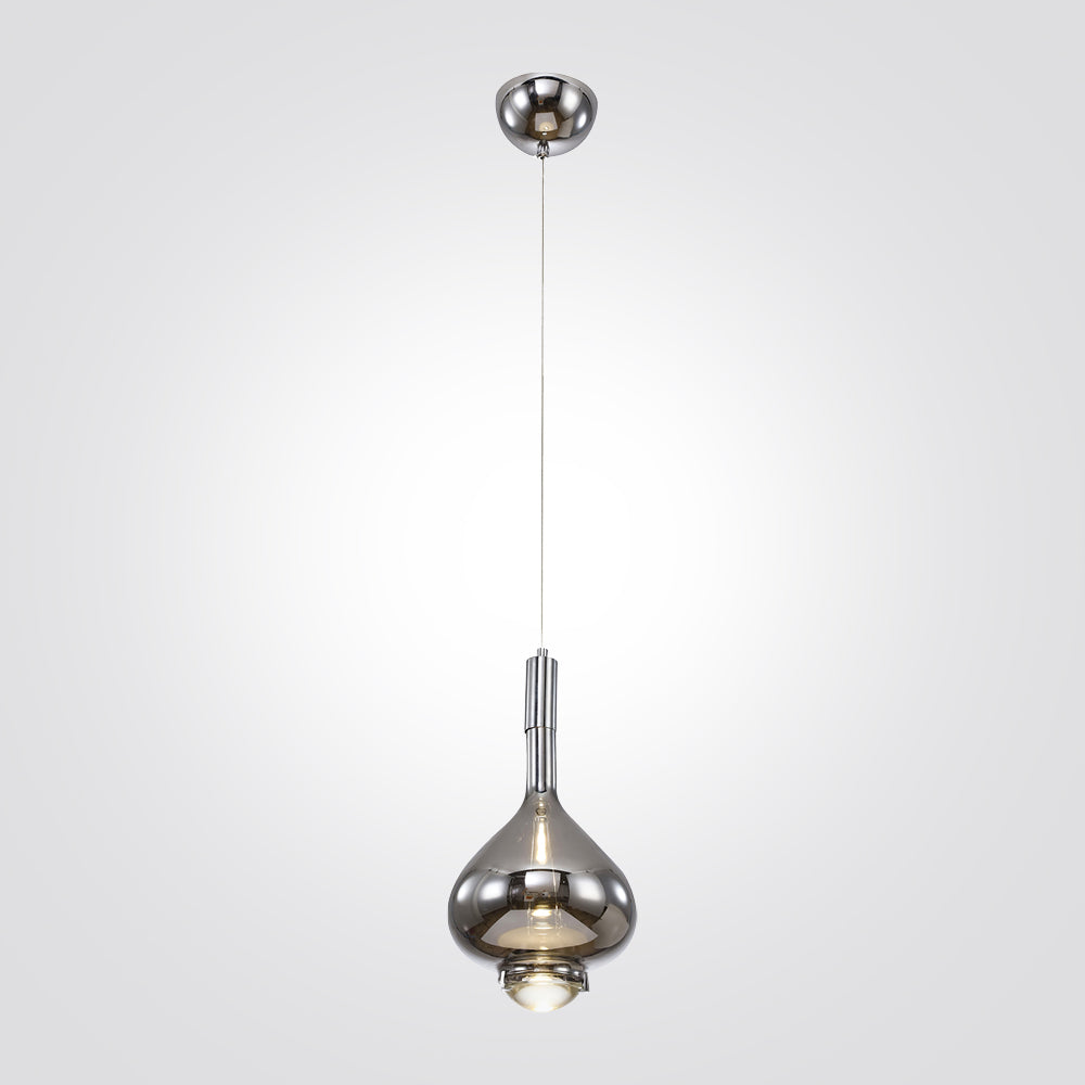 מנורת תלייה רומא| כרום| שקוף| רוז| דגם L