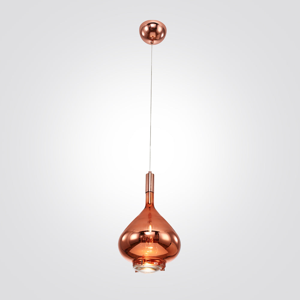 מנורת תלייה רומא| כרום| שקוף| רוז| דגם L