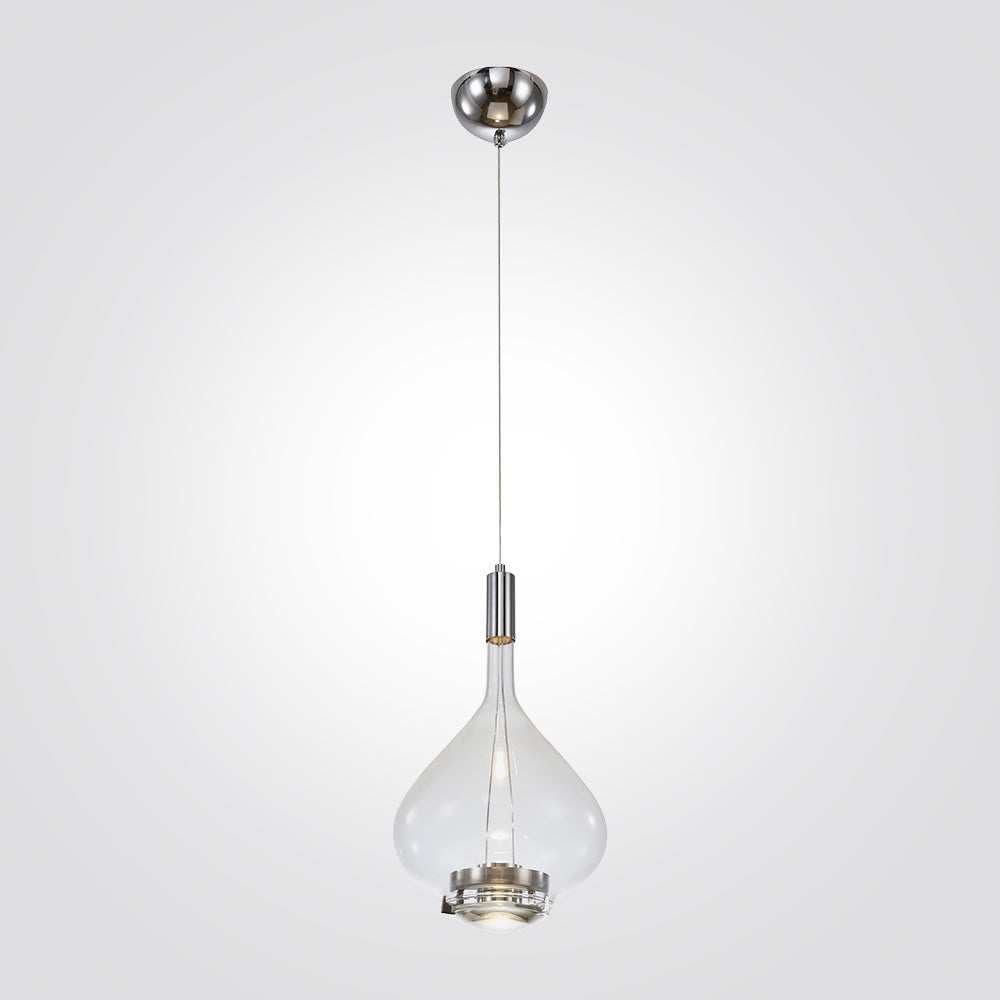 מנורת תלייה רומא| כרום| שקוף| רוז| דגם S