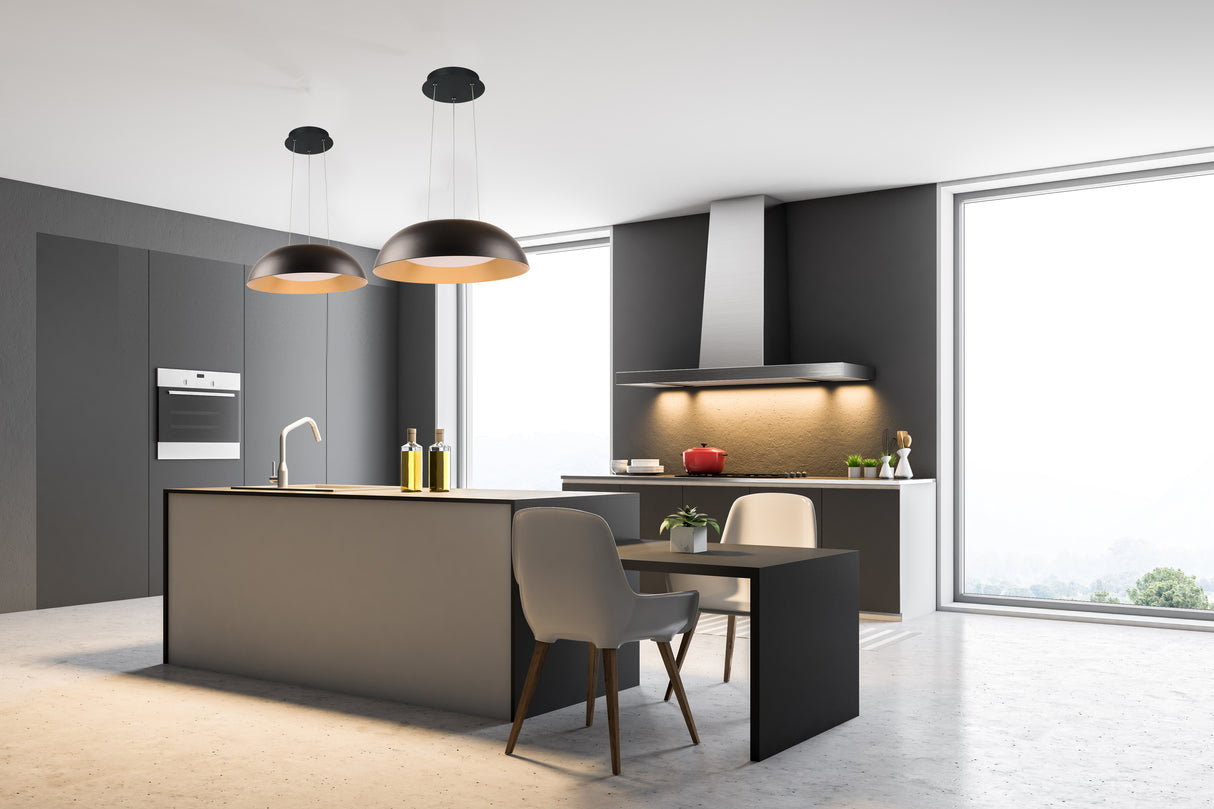 מנורת תלייה רמו לד| שחור+זהב| Φ50| Φ80