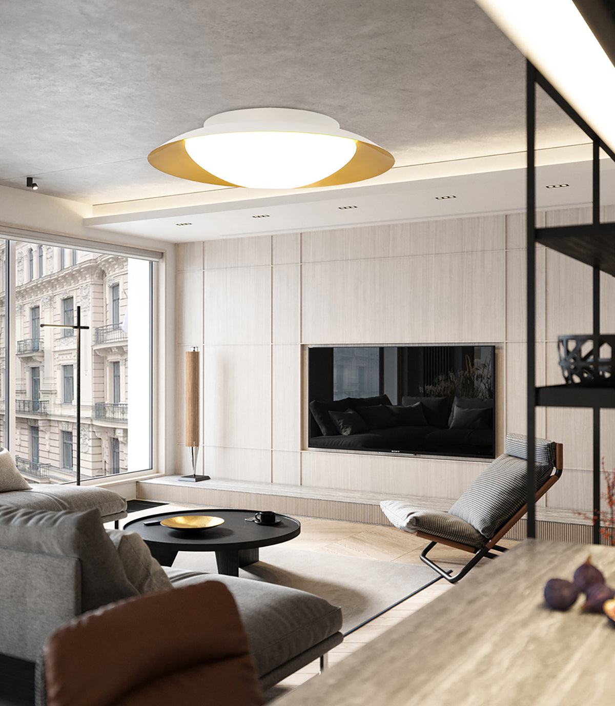 צמוד תקרה מרם לד| לבן+ פליז| Φ35| Φ45|Φ55