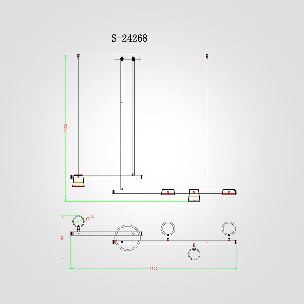 מנורת תליה מהד לד| שחור