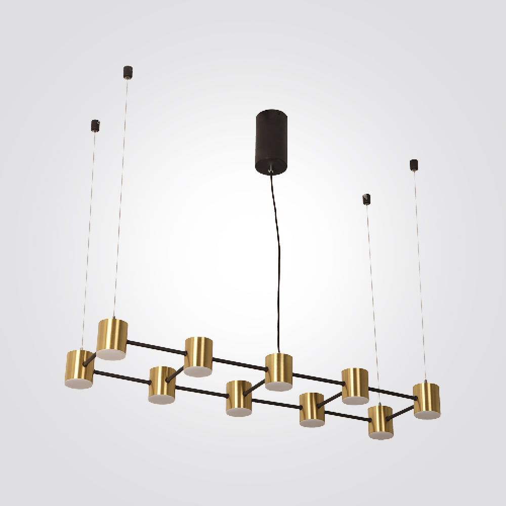 מנורת תליה צור לד מלבני| פליז+שחור