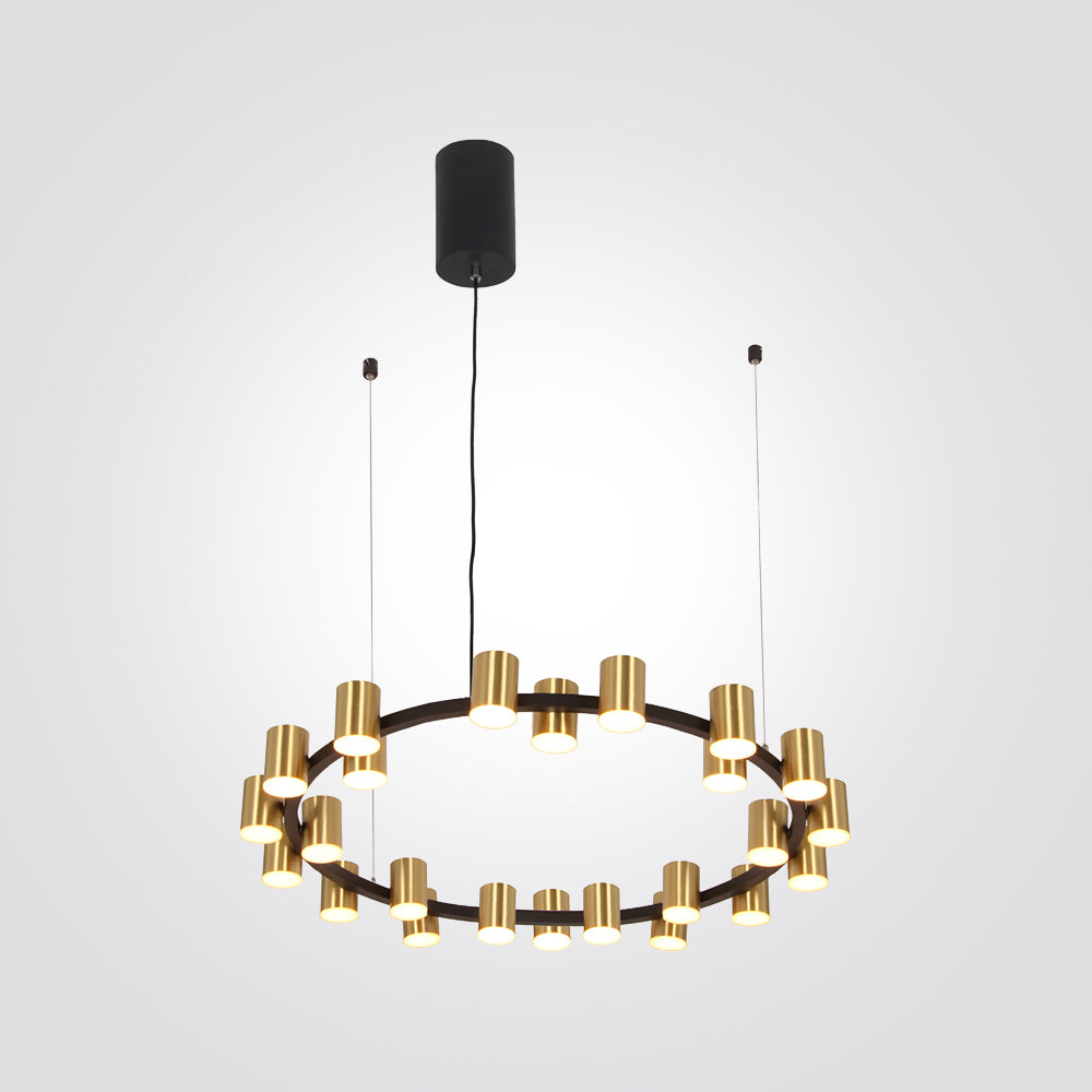 מנורת תליה צור לד| שחור+ פליז| Φ90