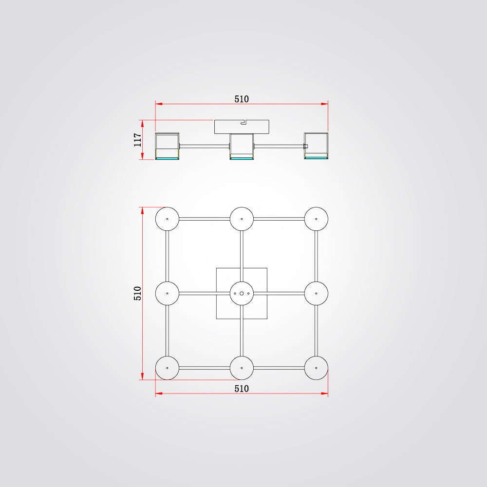 צמוד תקרה צור לד 9 צילינדרים