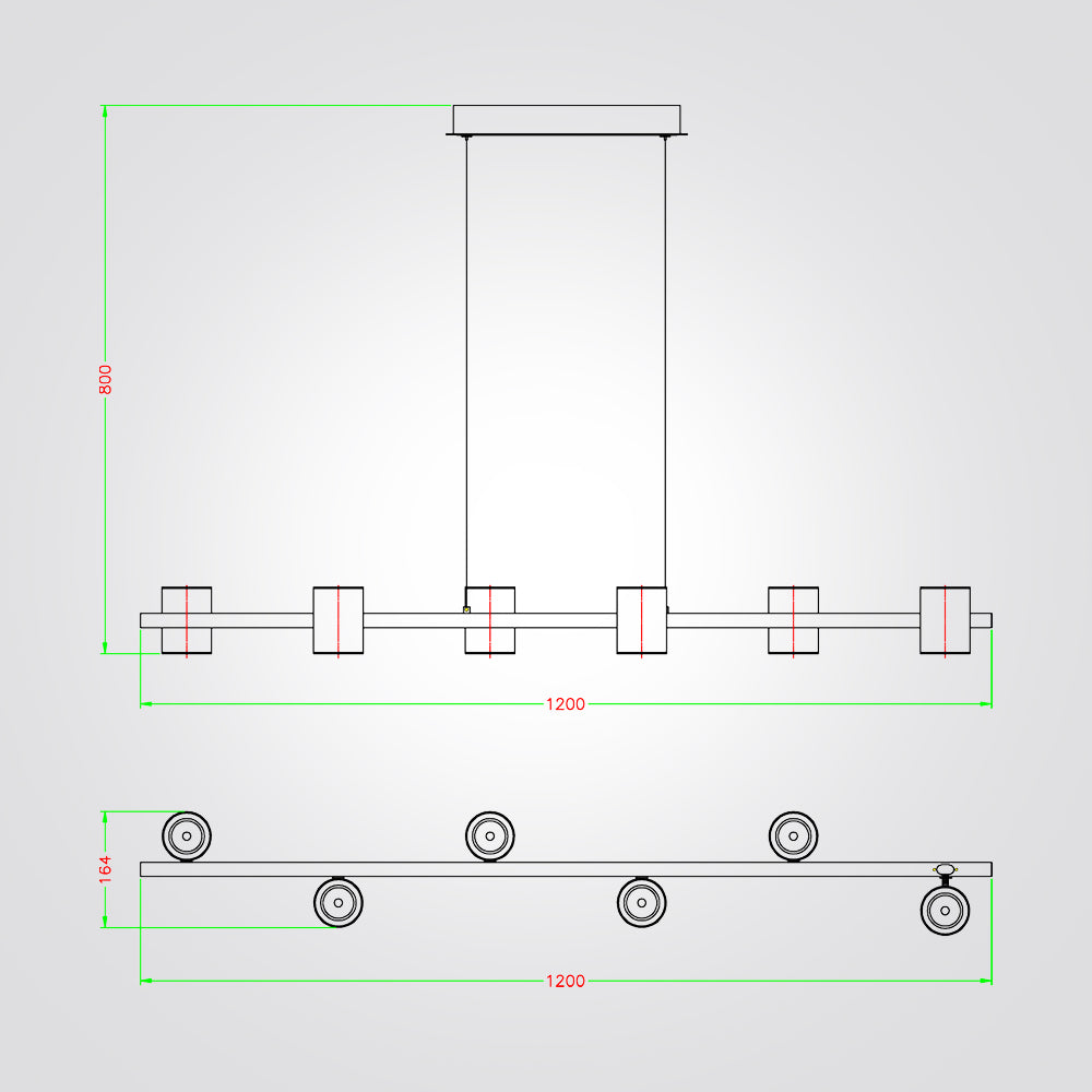 מנורת תליה צור שישיה לד| פליז+שחור