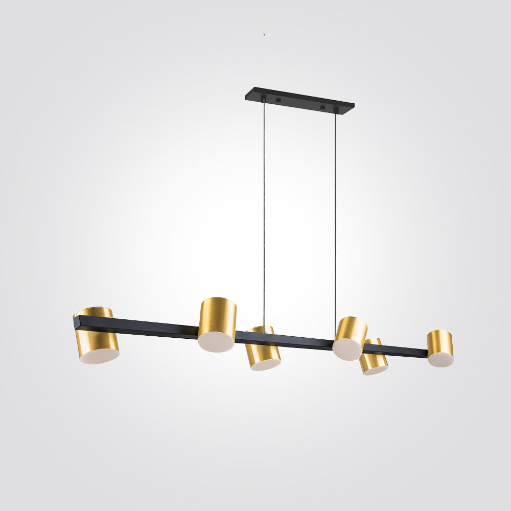 מנורת תליה צור שישיה לד| פליז+שחור