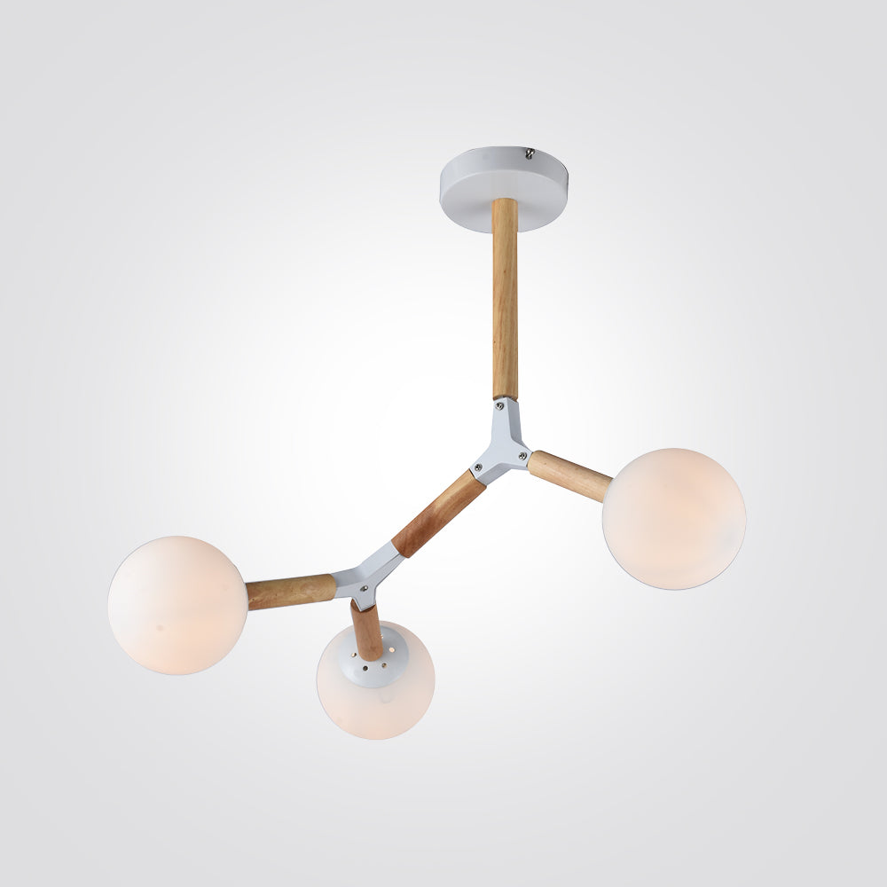 מנורת תליה מיה| לבן+ עץ