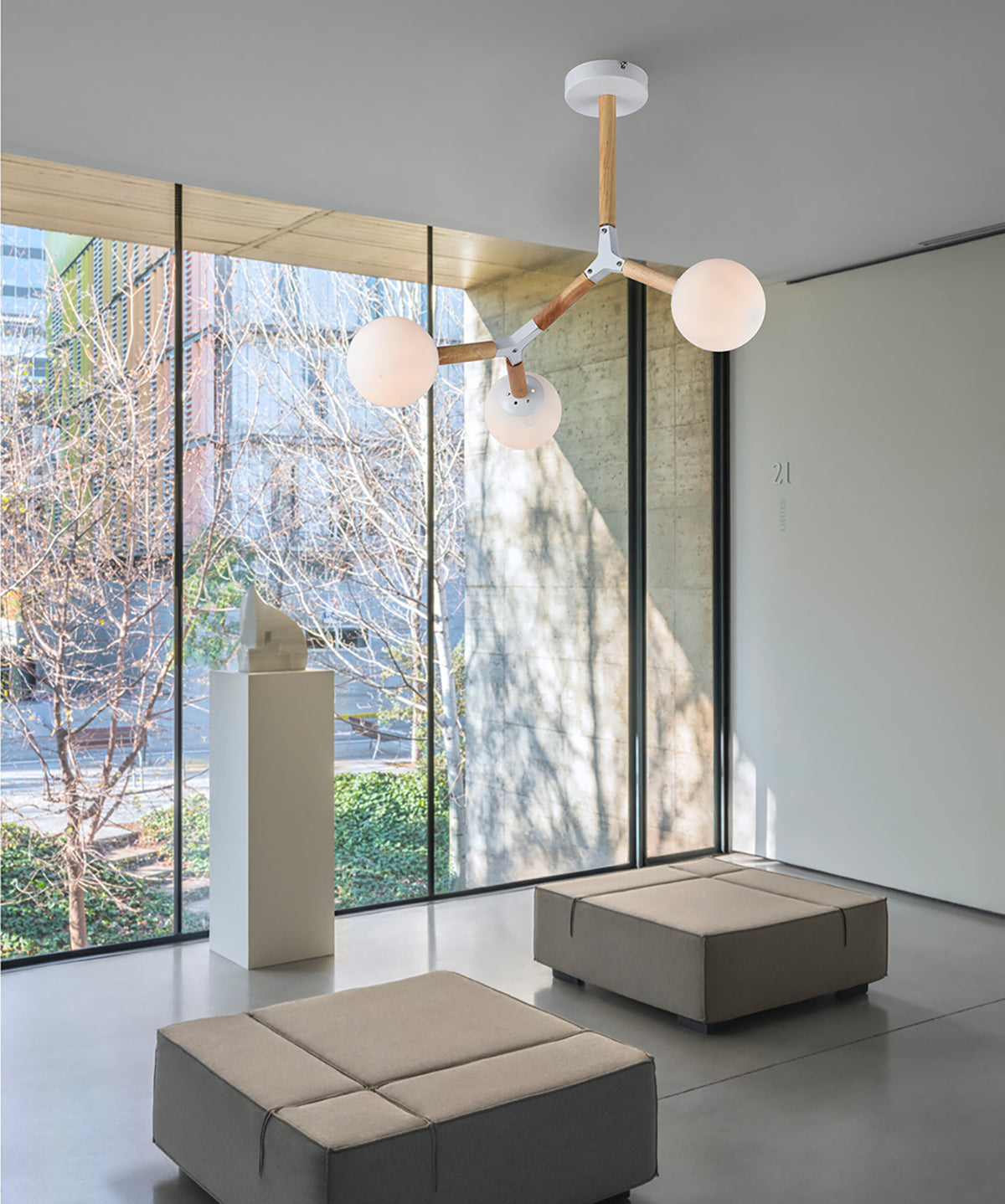 מנורת תליה מיה| לבן+ עץ