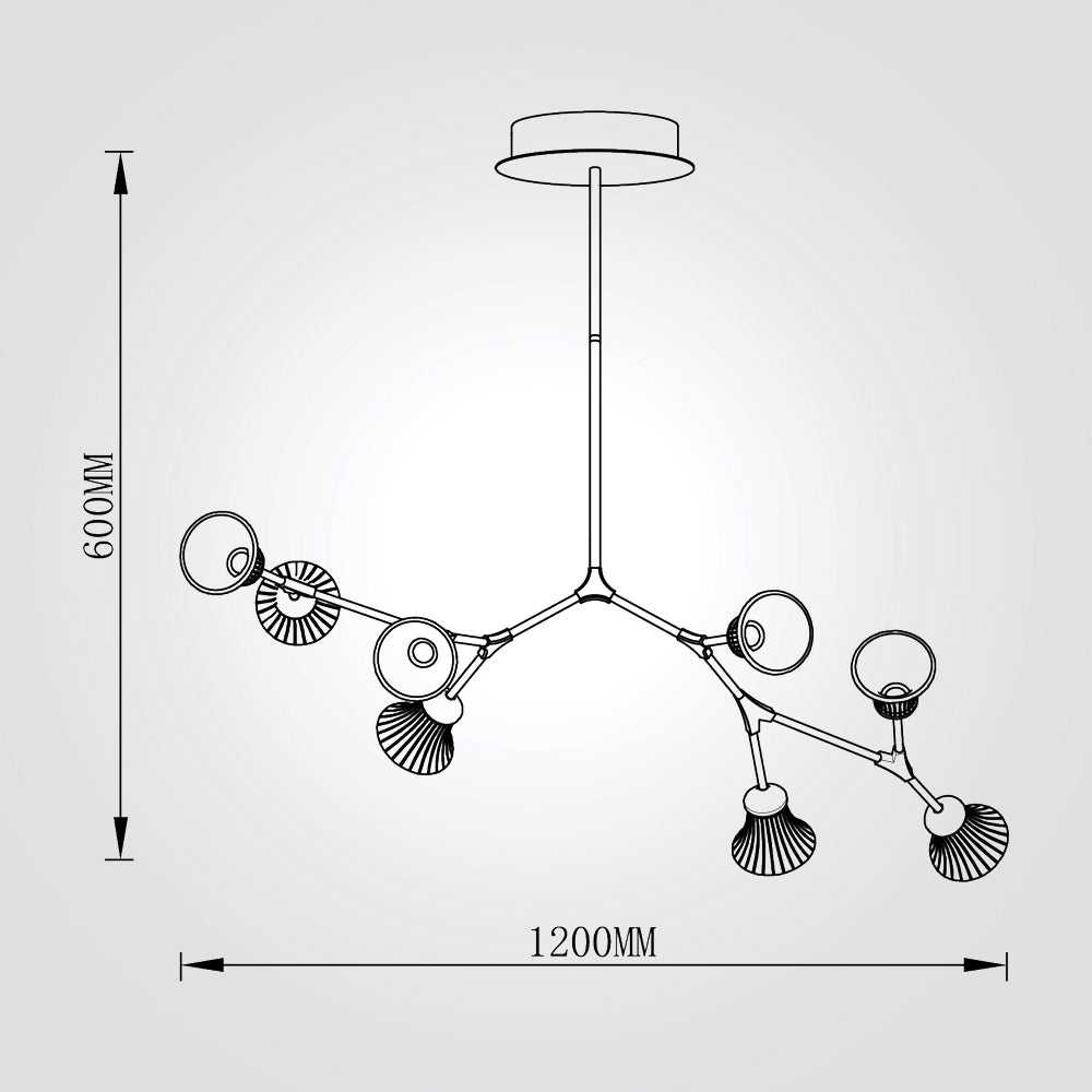 מנורת תליה ורדינה| שחור+ וזהב