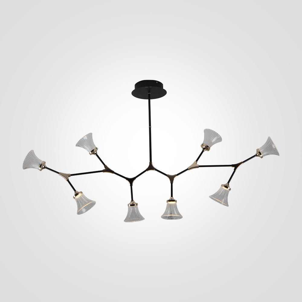 מנורת תליה ורדינה| שחור+ וזהב