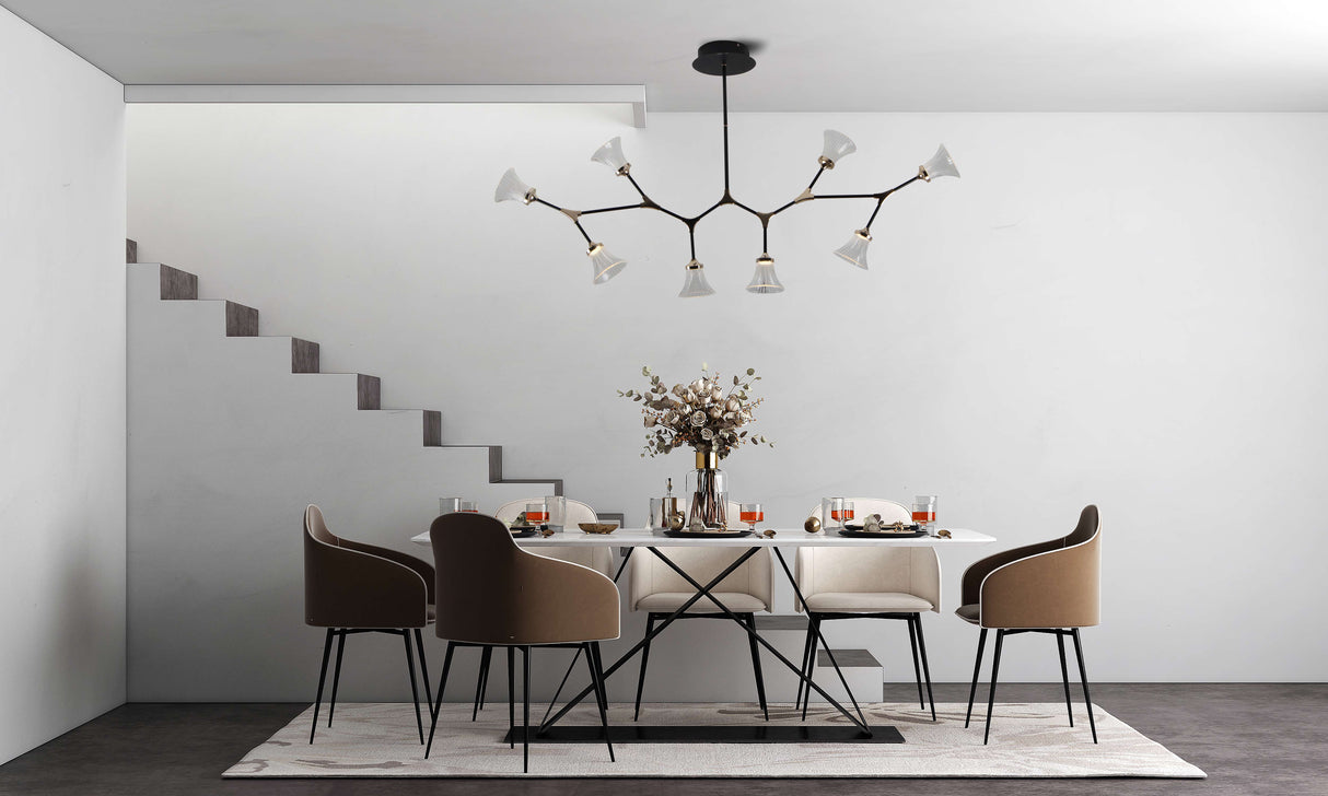 מנורת תליה ורדינה| שחור+ וזהב