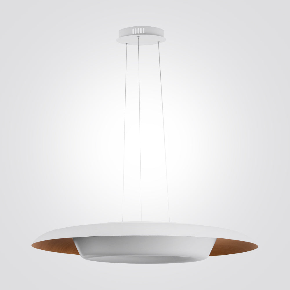 מנורת תליה אווה לד| לבן+עץ|Φ60