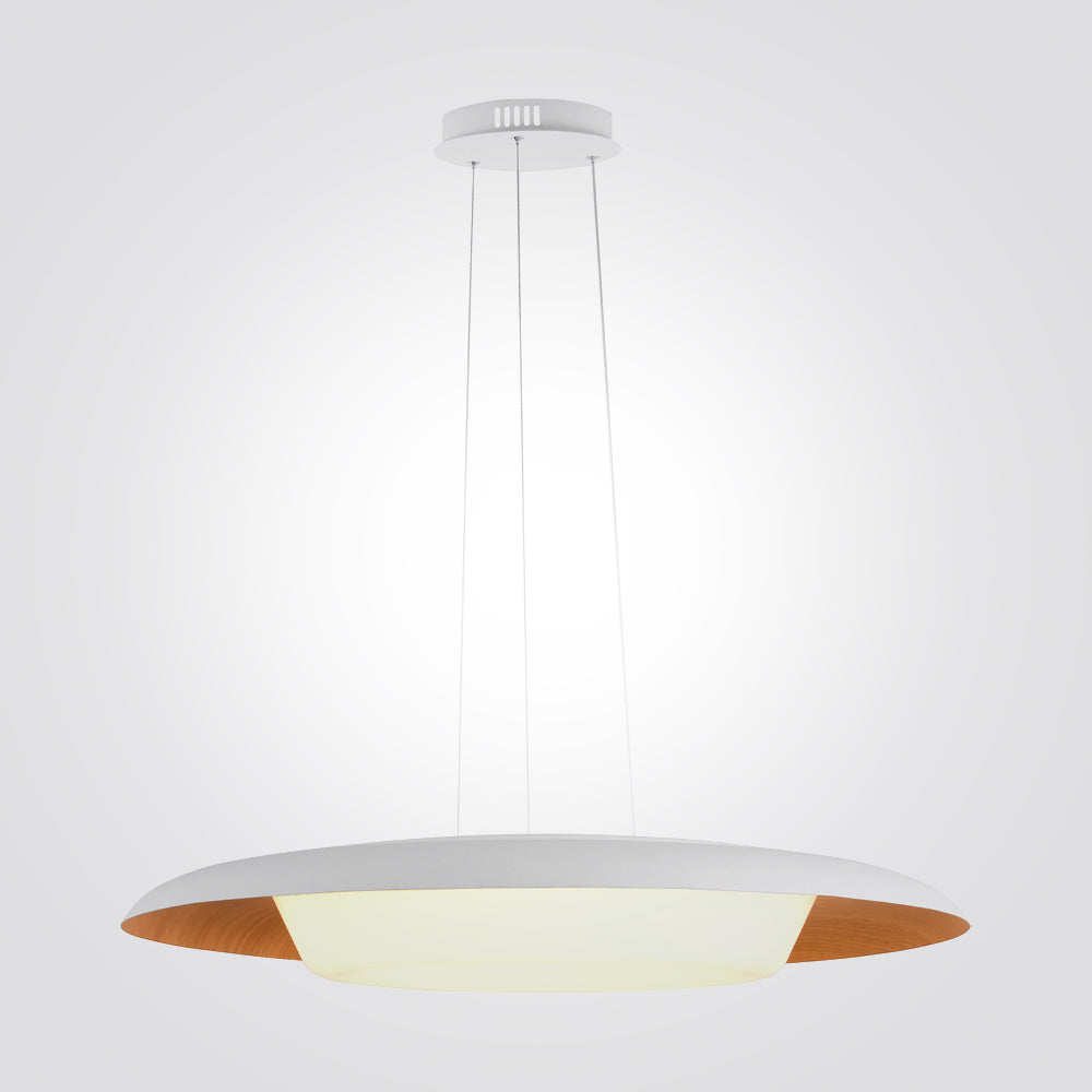 מנורת תליה אווה לד| לבן+עץ|Φ60