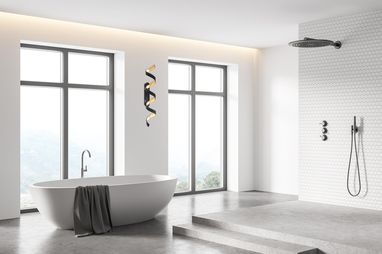 צמוד תקרה דוריאן לד| שחור+ זהב