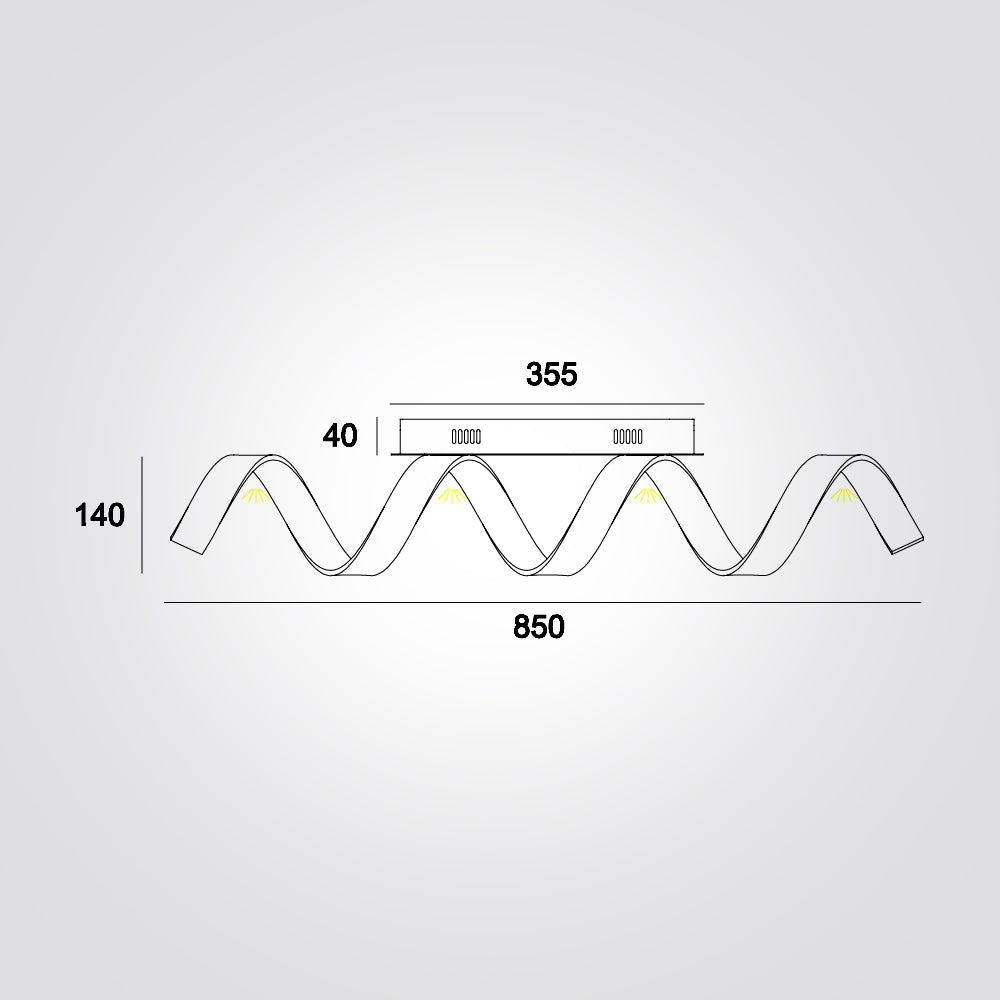 צמוד תקרה דוריאן לד| שחור+ זהב