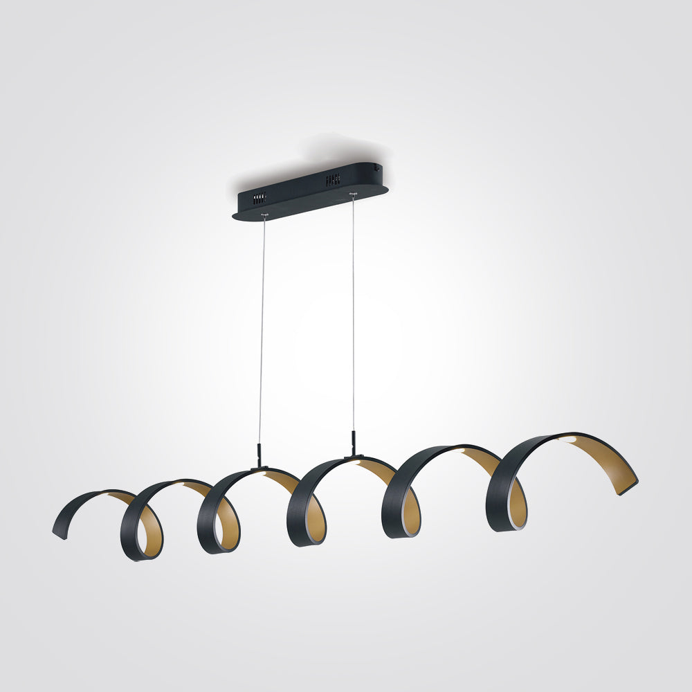 מנורת תליה דוריאו שחור וזהב לד