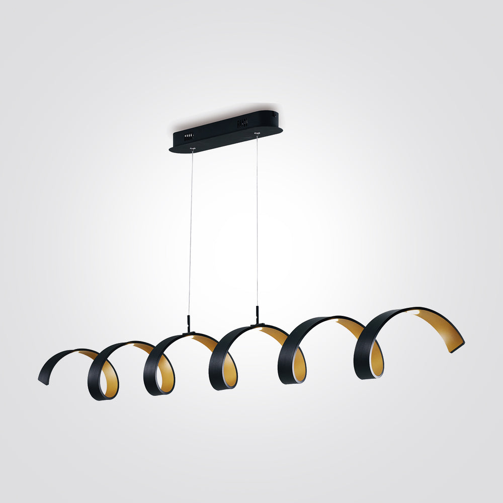 מנורת תליה דוריאו שחור וזהב לד