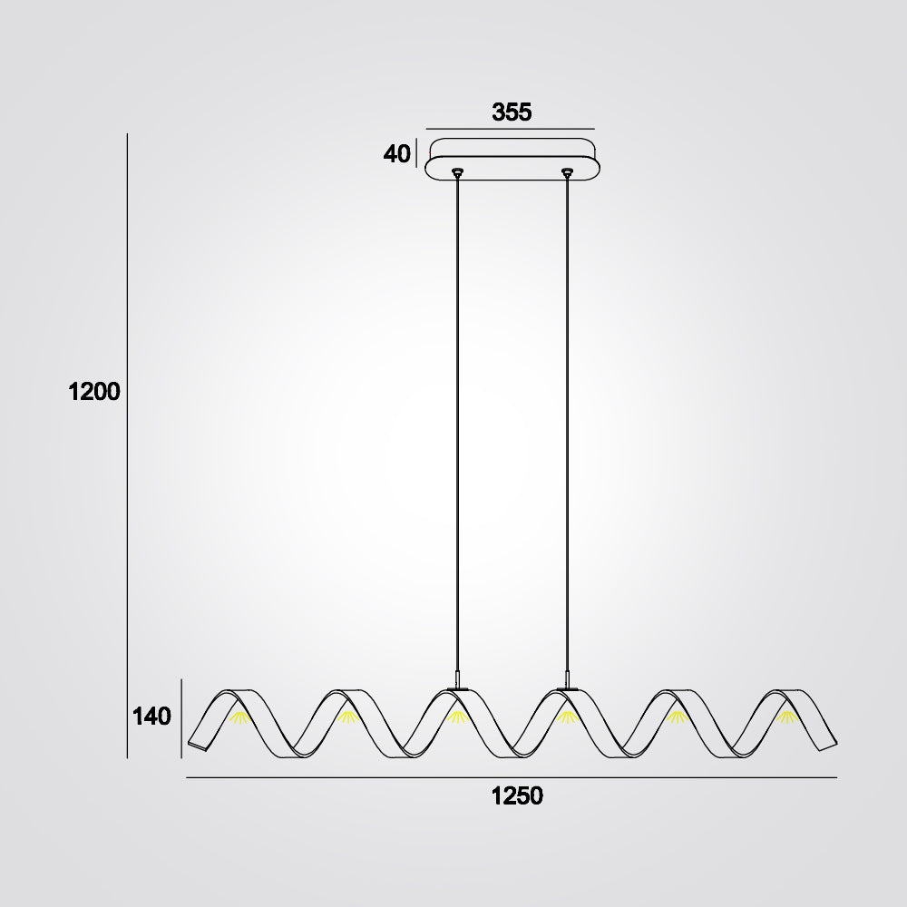מנורת תליה דוריאו שחור וזהב לד