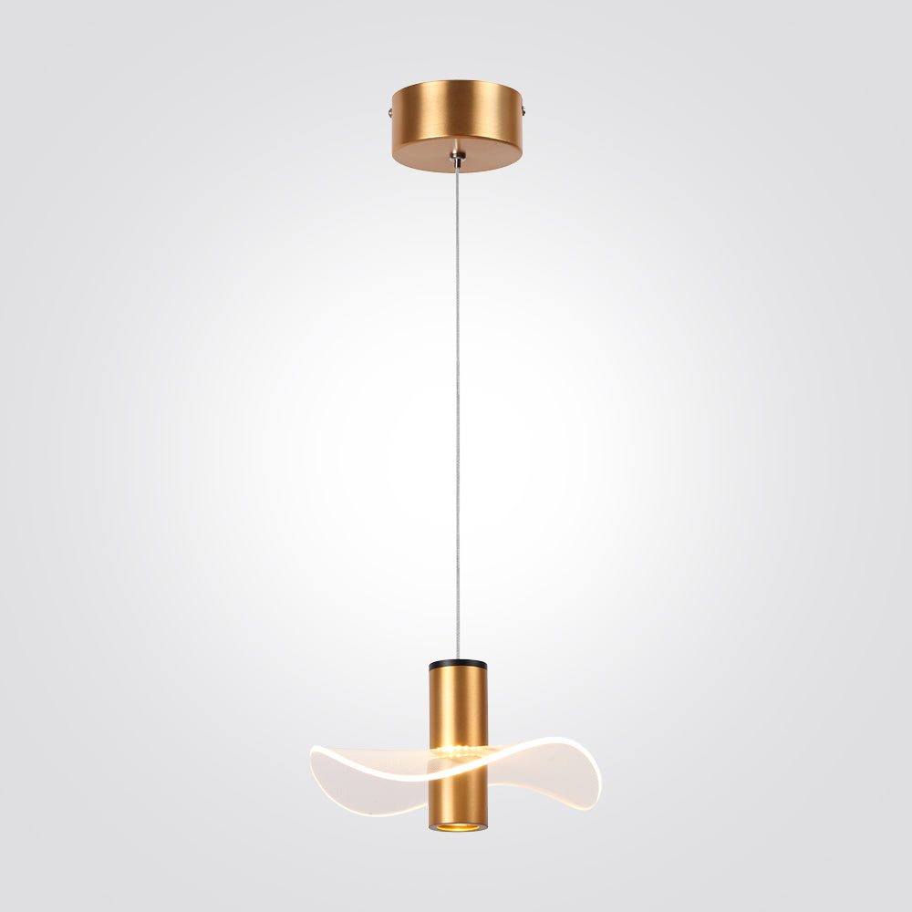 מנורת תליה רמית 7W לד בודד צבע זהב