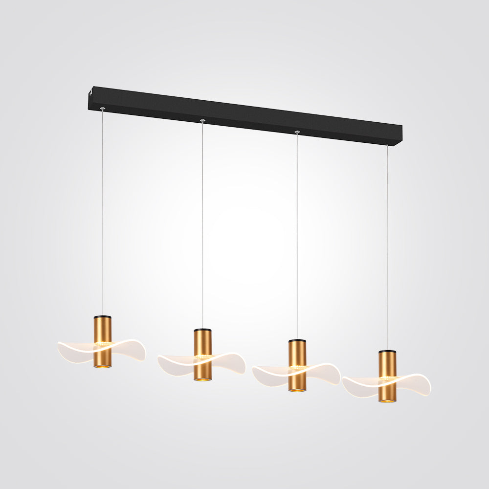 מנורת תליה רמית לד רביעייה צבע זהב