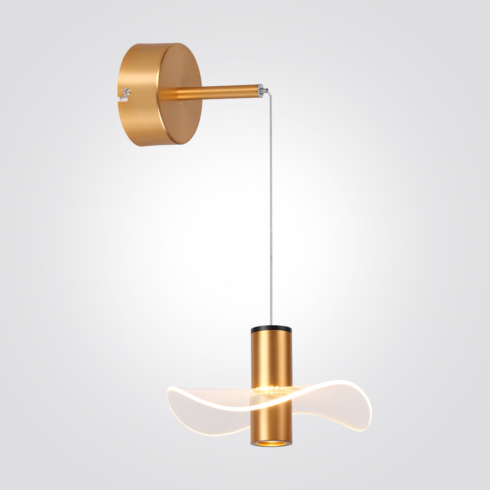 צמוד קיר רמית 7W לד צבע זהב זכוכית שקוף