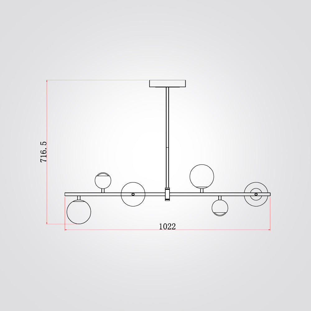 מנורת תליה פומה לד| שחור+ זהב