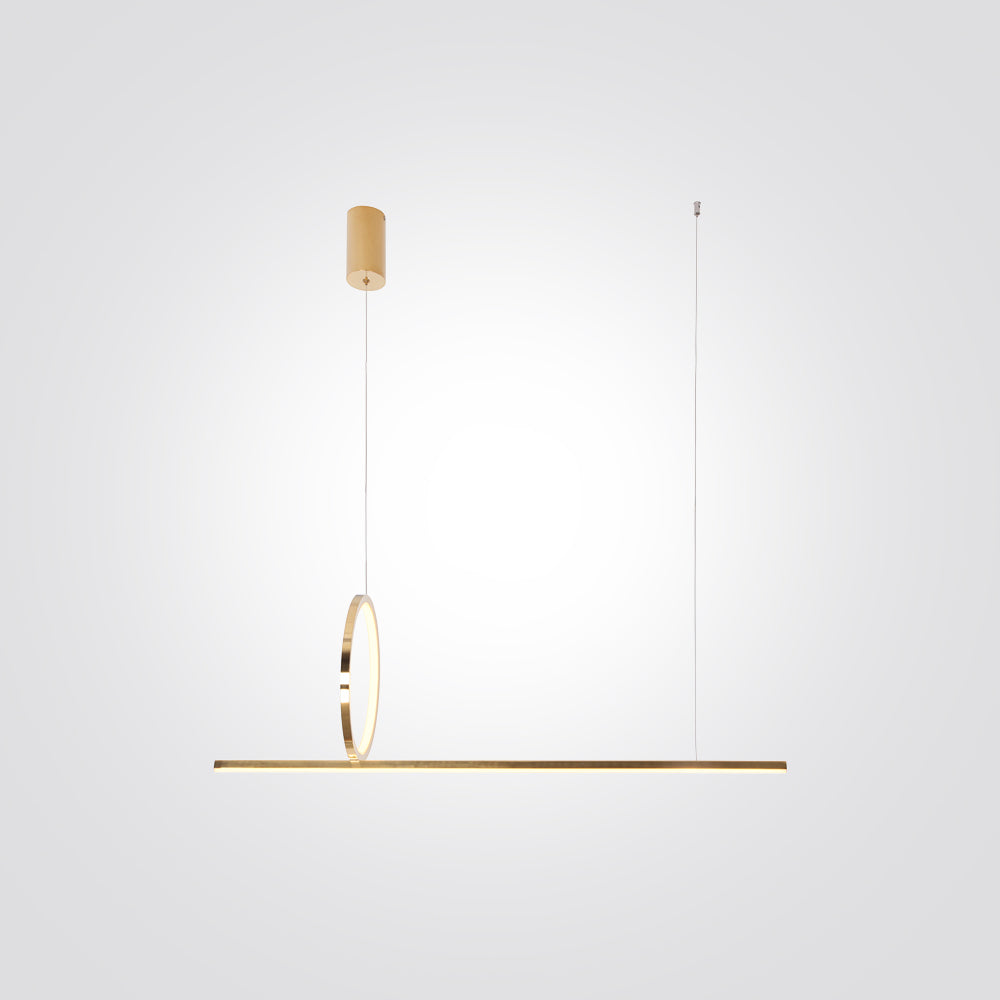 מנורת תליה פילה חישוק עם פס זהב