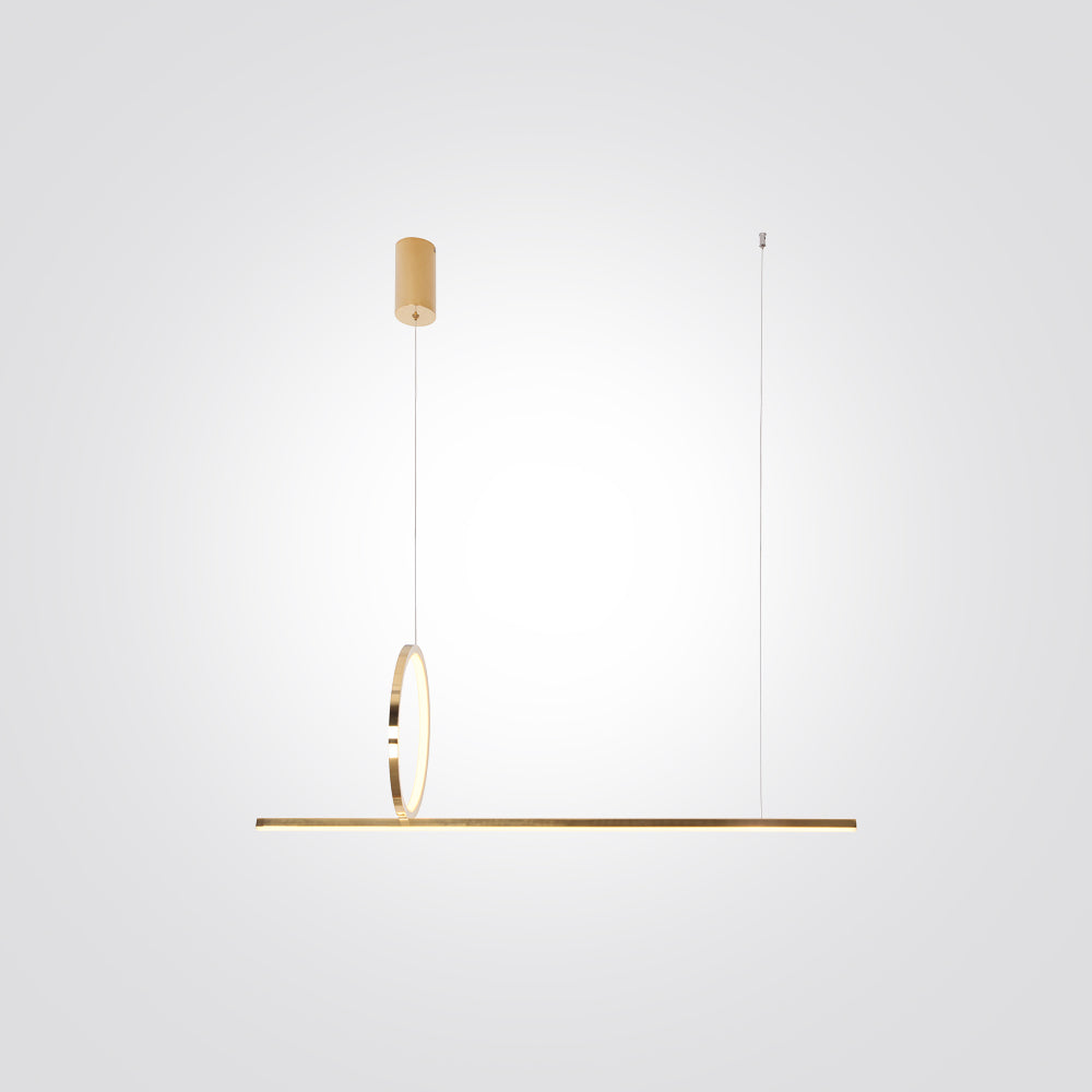 מנורת תליה פילה חישוק עם פס זהב