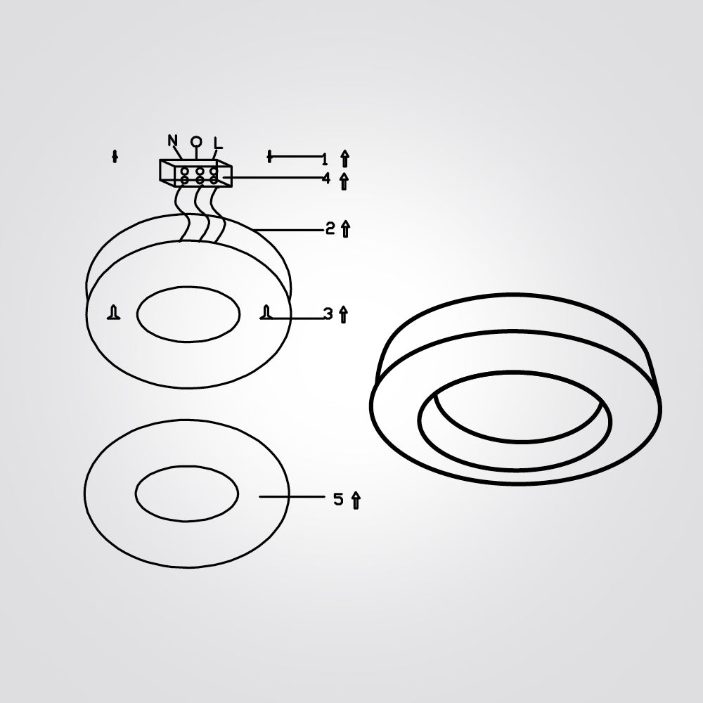 צמוד תקרה רינג לד| שחור| Φ40| Φ60| Φ80| Φ100| CCT