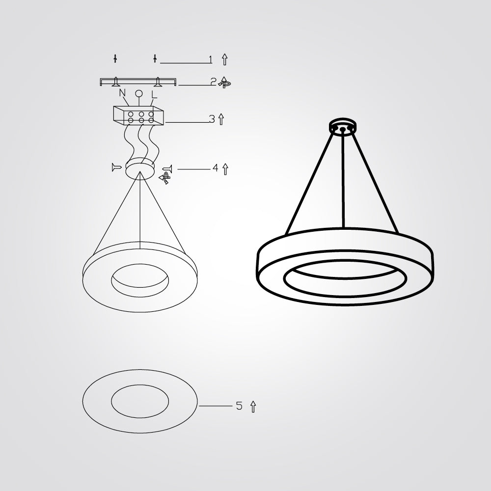 מנורת תלייה סירקל לד | Φ60| CCT| שחור