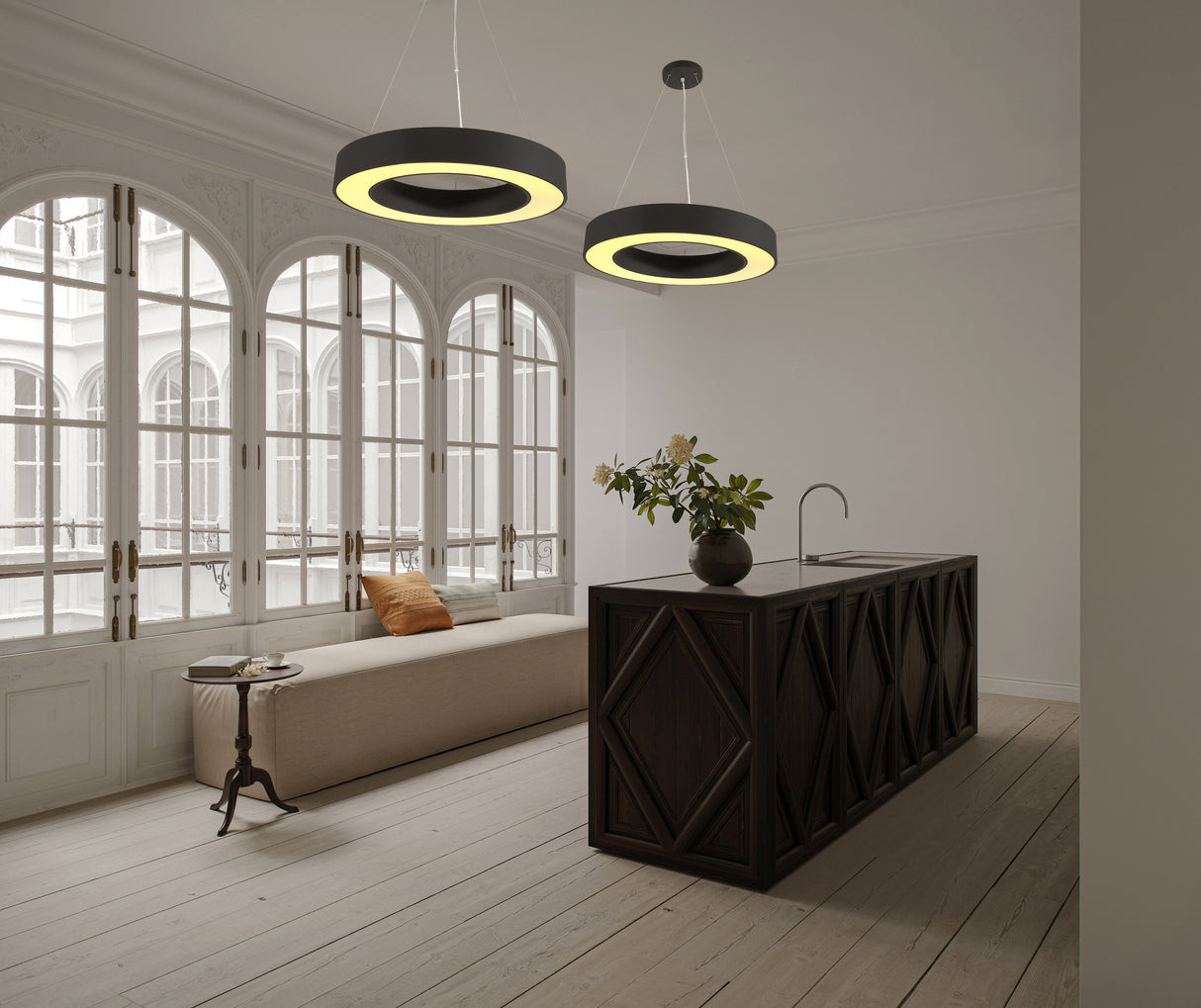 מנורת תלייה סירקל לד | Φ60| CCT| שחור