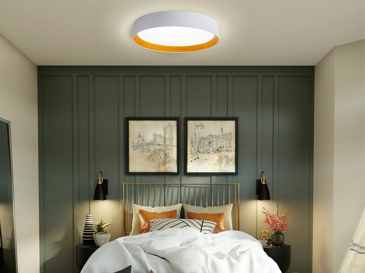 צמוד תקרה קטרינה| לבן+עץ|  Φ40| Φ60| Φ80| CCT