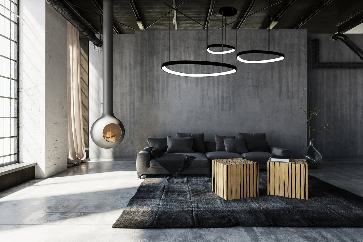 מנורת תליה סולו שלישיה שחור| זהב| לבן