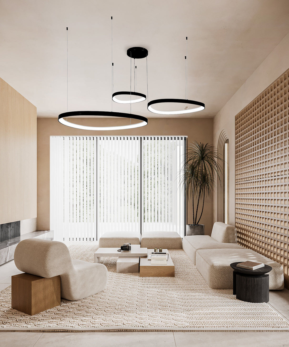 מנורת תליה סולו שלישיה שחור| זהב| לבן