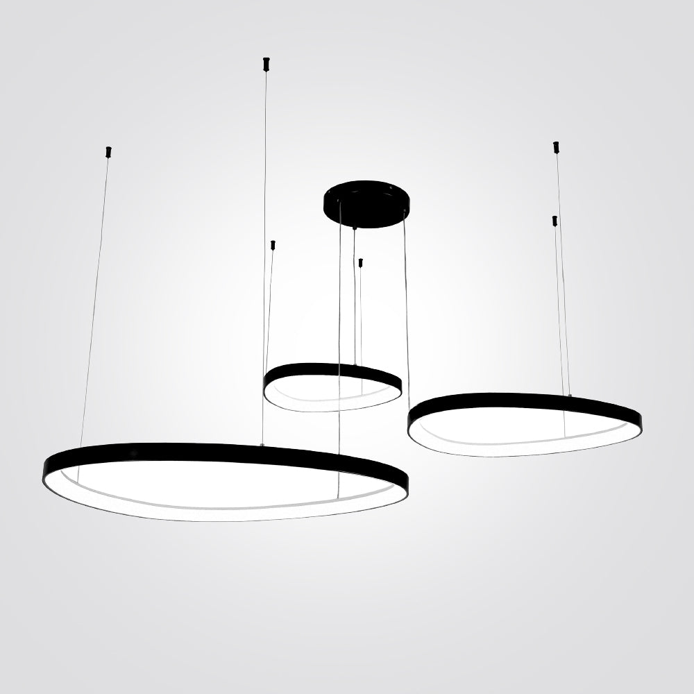 מנורת תליה סולו שלישיה שחור| זהב| לבן